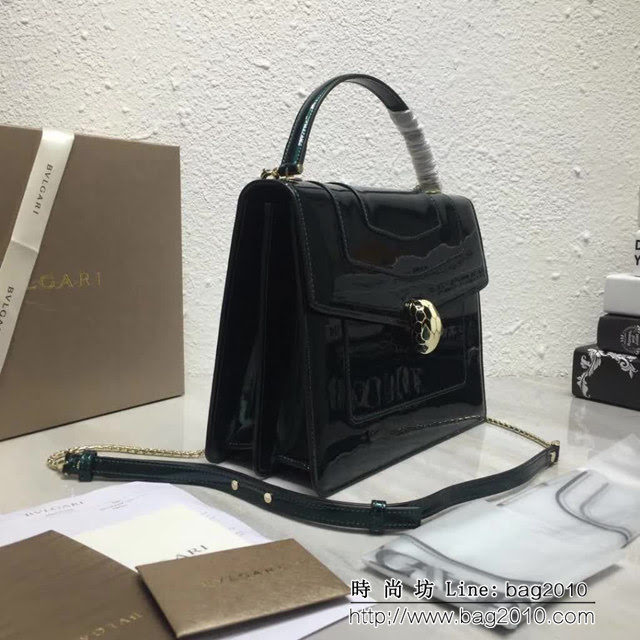 BVLGARI寶格麗 3層大號蛇頭包 頂級漆皮 手提單肩斜挎包 38629 FYD1401